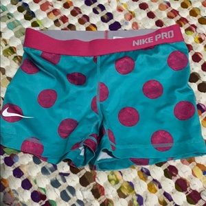 polka dot nike pro shorts
